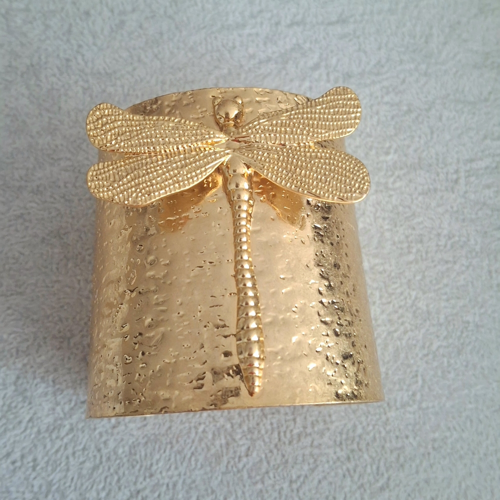 Gold Dragonfly Cuff Bracelet
